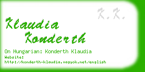 klaudia konderth business card